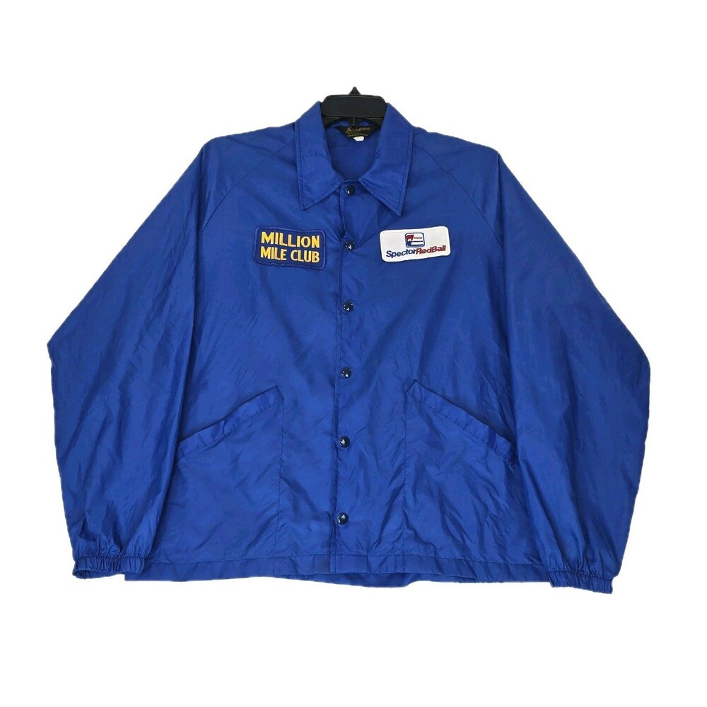 Vintage Swingster Jacket Mens Large Spector Red Ball Million Mile Club Patch 80s